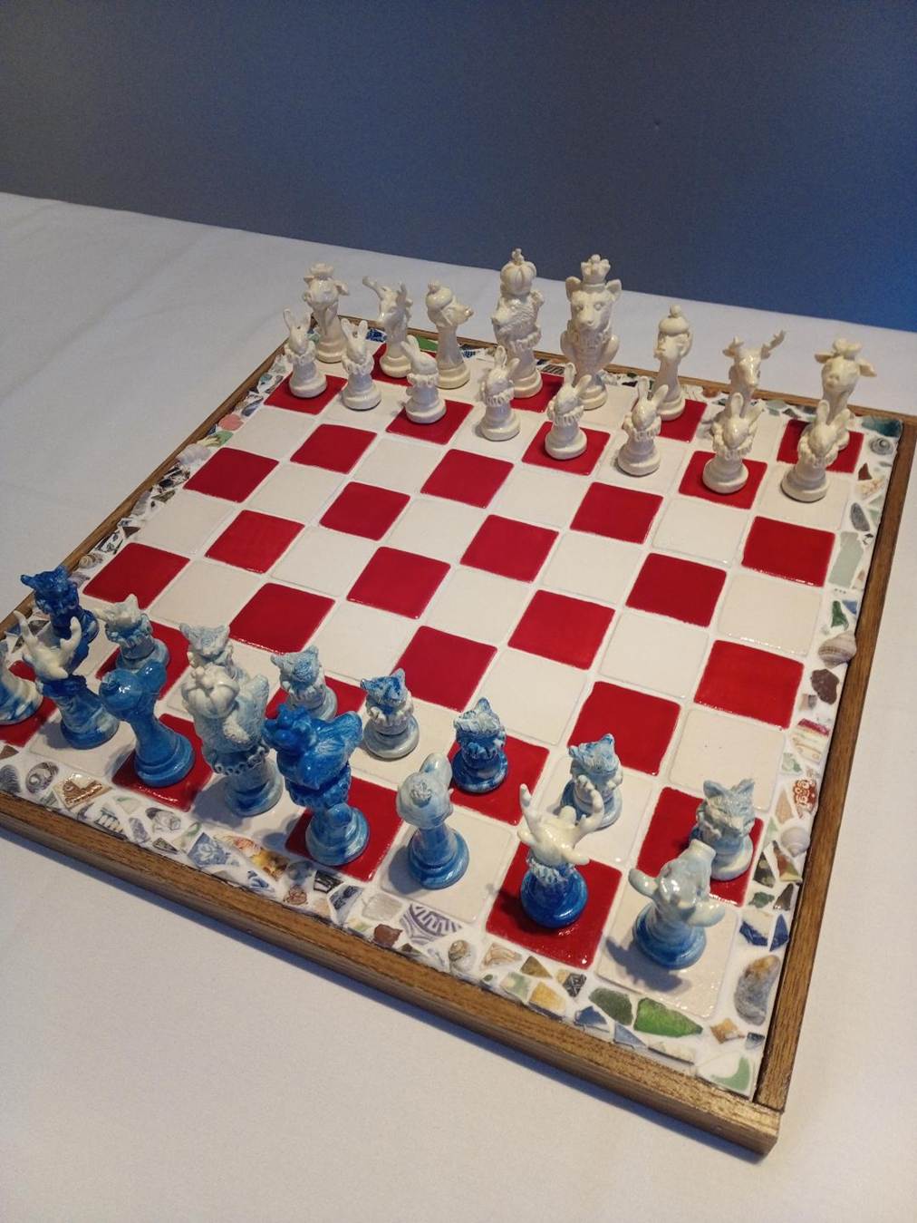 A chess board with chess pieces on it

AI-generated content may be incorrect.